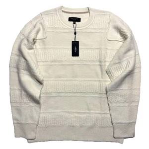 RAG & BONE Mens Colton Wool Crewneck Sweater Ivory White XL (MSRP $398) - Picture 1 of 3