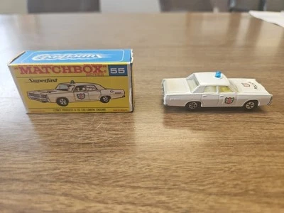 Vintage Matchbox Police Car Rare Blue Dome Light #55 Lesney Superfast "NICE" - Image 1 of 4