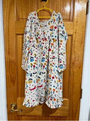 Vestido Hanna Andersson Niñas 10 Algodón Orgánico Floral Animal Manga Larga Foto 1 de 4