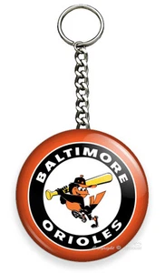 BALTIMORE ORIOLES MARYLAND TEAM BASEBALL BAT PITCH BIRD KEYCHAIN KEY FOB CHAIN - Picture 1 of 1