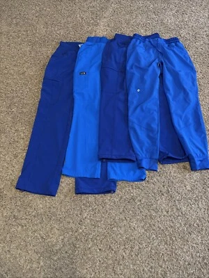 Lote de 4 Calças Esfoliantes Azul Royal XS/S Petite Koi, Infinity, Barco Excelente Estado Usado - Imagem 1 de 4