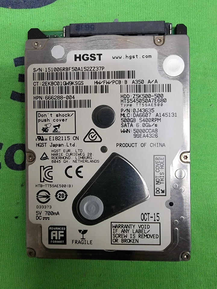 Hitachi HTS545050A7E680 500GB 5400RPM 2.5" SATA Laptop HDD - Image 1 of 1