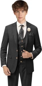 Boys Suit Formal 3 Pieces Linen Suits for Boys Summer Beach Wedding Outfits Kids - Picture 1 of 26