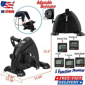 Mini Exercise Bike Under Desk Pedal Exerciser Cycle Arm Leg Peddler LCD Display - Picture 1 of 20