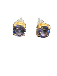 Vintage Estate Thailand Amethyst Stud Earrings - Picture 1 of 3