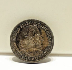 1893 Silver Columbian Exposition US Commemorative 50 c AU (Scratched). - Picture 1 of 2
