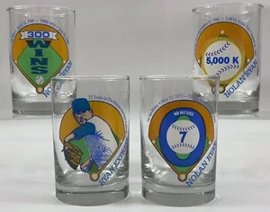 Vintage Nolan Ryan Complete Set of 4 Glass Tumblers 90s (Correct date of 300th) - Picture 1 of 10