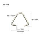 50 Triangle Open Jump Ring Chain Connector Clip 16X15x1.5Mm Pinch Link Kit