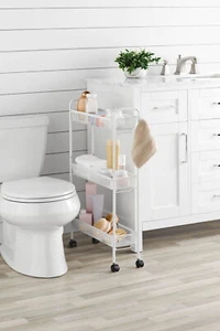 Slim Rolling Storage Cart3 Tier Bathroom Storage Organizer Laundry Utility Cart - Picture 1 of 12
