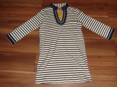 Vestido túnica Tory Burch a rayas blanco azul marino náutico NIÑOS talla XL NUEVO Foto 1 de 4