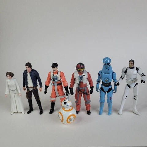 Star Wars Hasbro 3.75 Figure Lot Leia Biggs Solo Poe Cover