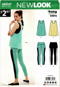 New Look A6547 Misses Leggings Tejidos Top Costura Patrón Sin Cortar Talla XS-XL - Imagen 1 de 2