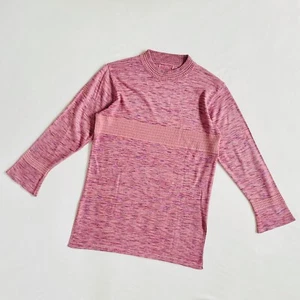 Vintage 90s pink space dye high neck lightweight jumper size S M L - Picture 1 of 5