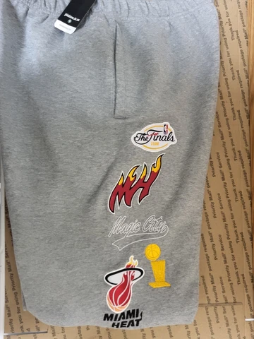 Mitchell & Ness NBA Miami Heat Champ City Fleece Jogger Sweatpants Men Size XXXL Cover