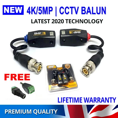 SECURICAM CCTV Video Balun 5MP 8MP 4K HD CAT5 E CAT6 BNC CVI TVI AHD CVBS NUOVA VERSIONE 2022