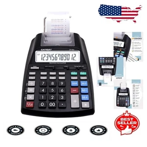 Compact Desktop Printing Calculator with Ergonomic Design and Dual Power Sources - Picture 1 of 8