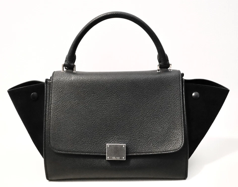 CELINE Small Trapeze Top Handle Tote & Shoulder Bag - Black | Leather & Suede - Image 1 of 4