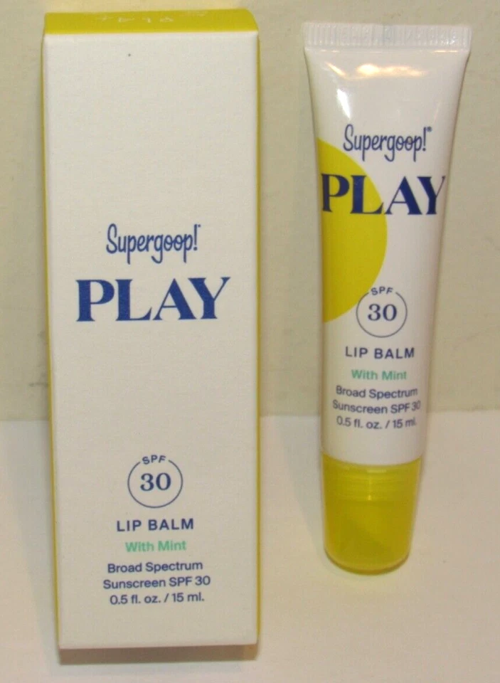 Supergoop Play Lip Balm With Mint SPF 30 0.5 Oz 15 mL Full Size NIB Exp 1/2026 - Image 1 of 1
