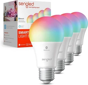 Sengled Smart Bulbs, Color, Alexa Auto Pair, E26, 800LM, 4-Pack, Bluetooth - Picture 1 of 12