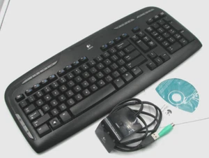 Logitech Cordless Desktop EX110 Tastatur mit USB PS/2 Wireless Dongle, CD - Bild 1 von 2