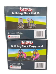Lot Of 2 - Bunnings Warehouse Building Block Playground & Forklift - New in Box - Picture 1 of 4
