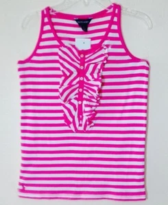 Ralph Lauren Kids Cotton Pink & White Striped Shirt RLC SP Large ( 12-14 ) NWT - Picture 1 of 7