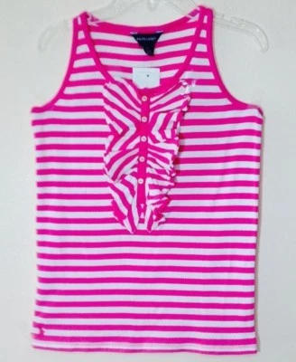 Ralph Lauren Kids Cotton Pink & White Striped Shirt RLC SP Large ( 12-14 ) NWT - Image 1 of 4
