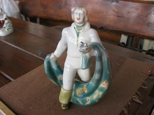 UdSSR Porzellan Figur ZHK Fischer mit Netz Sowjetisch Vintage Russisch - Bild 1 von 7