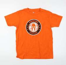 Spartan Womens Orange Cotton Basic T-Shirt Size L Crew Neck