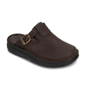 Sawyer - Leather Clog-Toe Sandal | Brown Nubuck - Picture 1 of 8