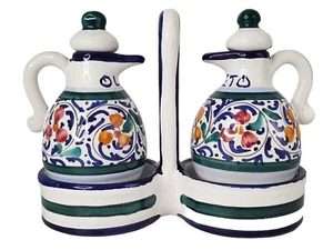 Italienisches Keramiköl & Essig 3-teiliges Set ""Öl & Essig"" Firenze Vintage - Bild 1 von 8