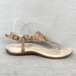 Vionic Womens 8 Kirra Sandals Shoes Snake Print Thong Slingback Flats Orthotic - Picture 1 of 11