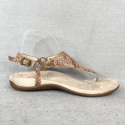 Vionic Womens 8 Kirra Sandals Shoes Snake Print Thong Slingback Flats Orthotic - Image 1 of 4