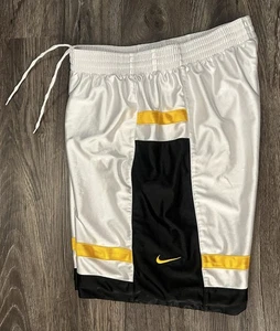 Pantalones Cortos de Baloncesto Vintage Nike Blanco/Dorado/Negro Deslumbrante Brillante Sedoso Raro - Grandes  - Imagen 1 de 10