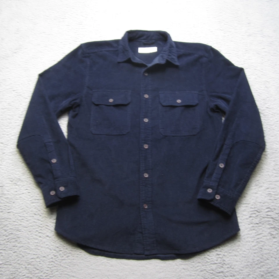 Line of Trade Shirt Mens Large Navy Blue Corduroy Button Up Workwear Casual - Image 1 of 4