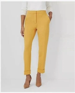 ANN TAYLOR mango yellow high rise Eva linen blend ankle pants & ZARA Tee Shirt - Picture 1 of 13