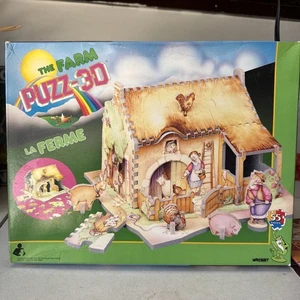 Wrebbit Puzz 3D The Farm House Jigsaw Puzzle 55 Pieces VINTAGE - Picture 1 of 2