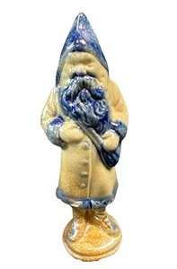 Beaumont Brother Pottery BBP Belsnickel SANTA Figure Blue Salt Glaze Ohio 1995 - Picture 1 of 8
