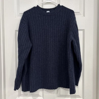 Vintage Gap Sweater Mens XXL Navy Blue Lambswool Ribbed Chunky Grandpa 90s Y2K - Image 1 of 4