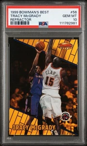 /400 PSA 10 Tracy McGrady 1999 Bowman’s Best Refractor #56 Raptors - Picture 1 of 2