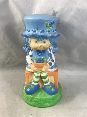 Estatueta de muffin de mirtilo STRAWBERRY SHORTCAKE vintage 1980 American Greetings - Imagem 1 de 4