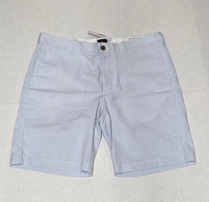 J.Crew Herren blau weiß gestreift Stretch Shorts Größe 34" Taille 9" Schrittlänge Neu mit Etikett adrett - Bild 1 von 3