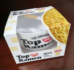 NEW Top Ramen Bowl Set– Bowl, Soup Spoon, & Chopsticks – 3 Piece Gift Bundle New - Picture 1 of 8