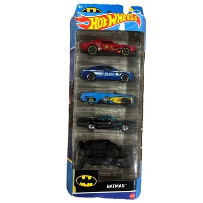 2022 Hot Wheels DC BATMAN 5-PACK Diecast Set with Tv Series Batmobile & The Bat - Image 1 of 4