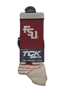 NEW TCK Performance Athletic School Socks Custom Tan/Red "Gryphons" sz Medium - Picture 1 of 2