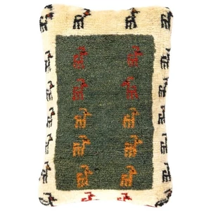 Fine Hand knotted Gabbeh pillow 15"X 22" - Picture 1 of 2