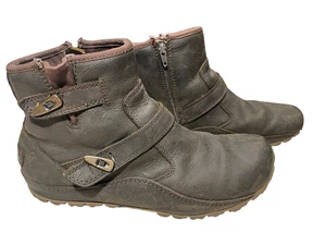Merrell Boots Womens Size 8 Brown Leather Waterproof Side Zip Ankle Strap J69178 - Picture 1 of 9