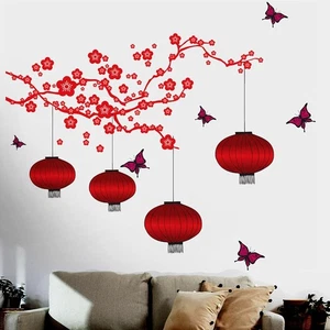 Pegatina Pared PVC Vinilo 90 cm x 60 cm x 2, Diseño Lámparas Chinas - Imagen 1 de 6