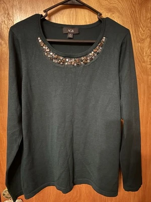 Suéter AGB Embellecido Verde XL Foto 1 de 2