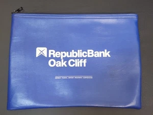 Republic Bank Oak Cliff großer Reißverschluss Bankeinzahlung Geldbeutel Beutel 12 x 9 gebraucht, in einwandfreiem Zustand - Bild 1 von 3